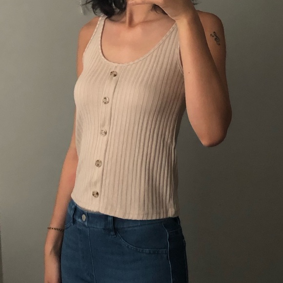 H and M tank top. Cream. XS - Picture 3 of 6